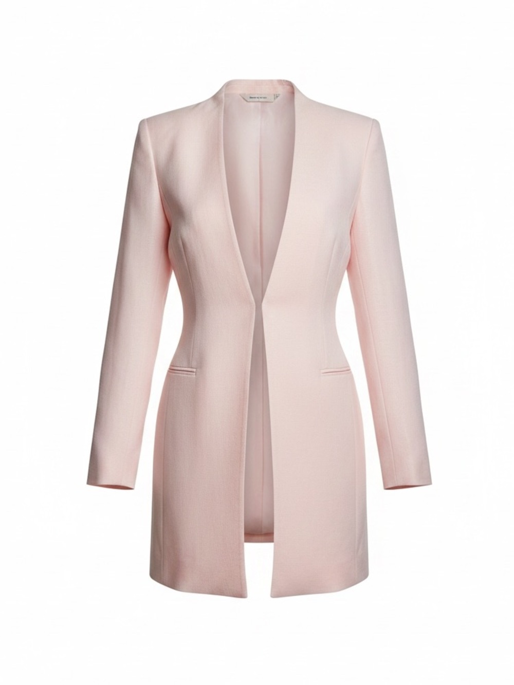 Calvin Klein Pale Pink Longline Open-Front Blazer
